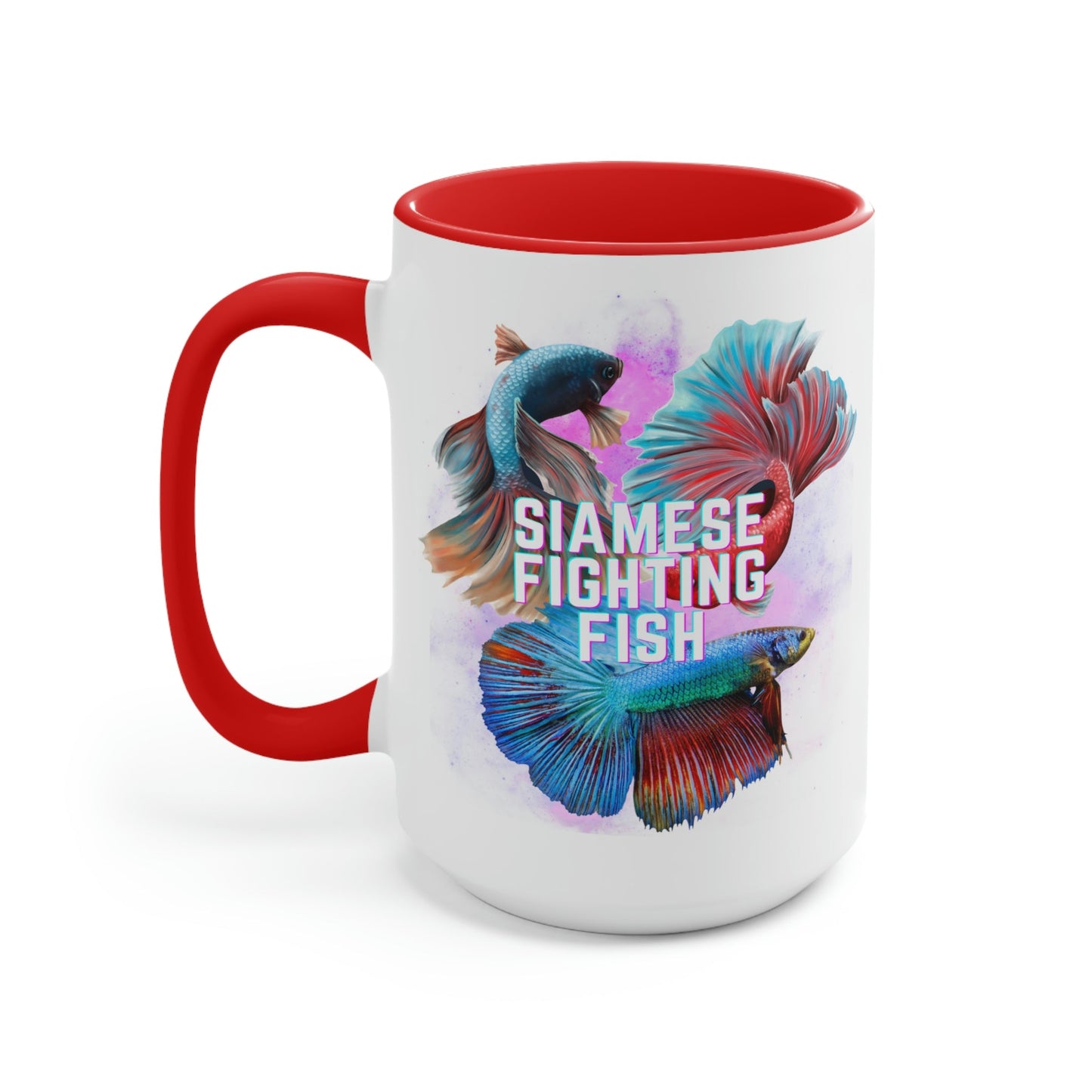 Siamese Fighting Fish Two-Tone Coffee Mugs - 15oz