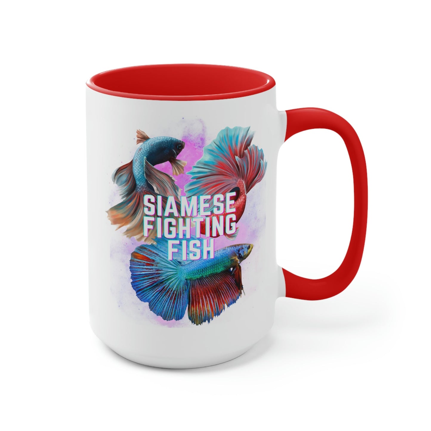 Siamese Fighting Fish Two-Tone Coffee Mugs - 15oz