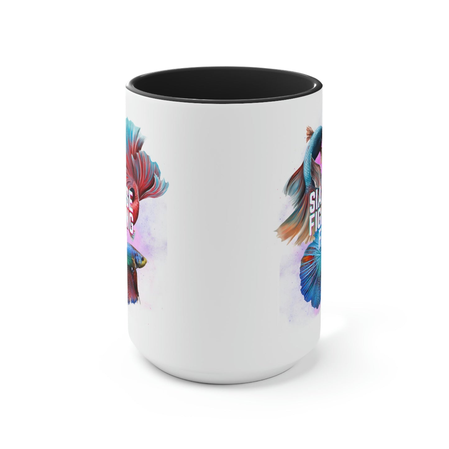 Siamese Fighting Fish Two-Tone Coffee Mugs - 15oz