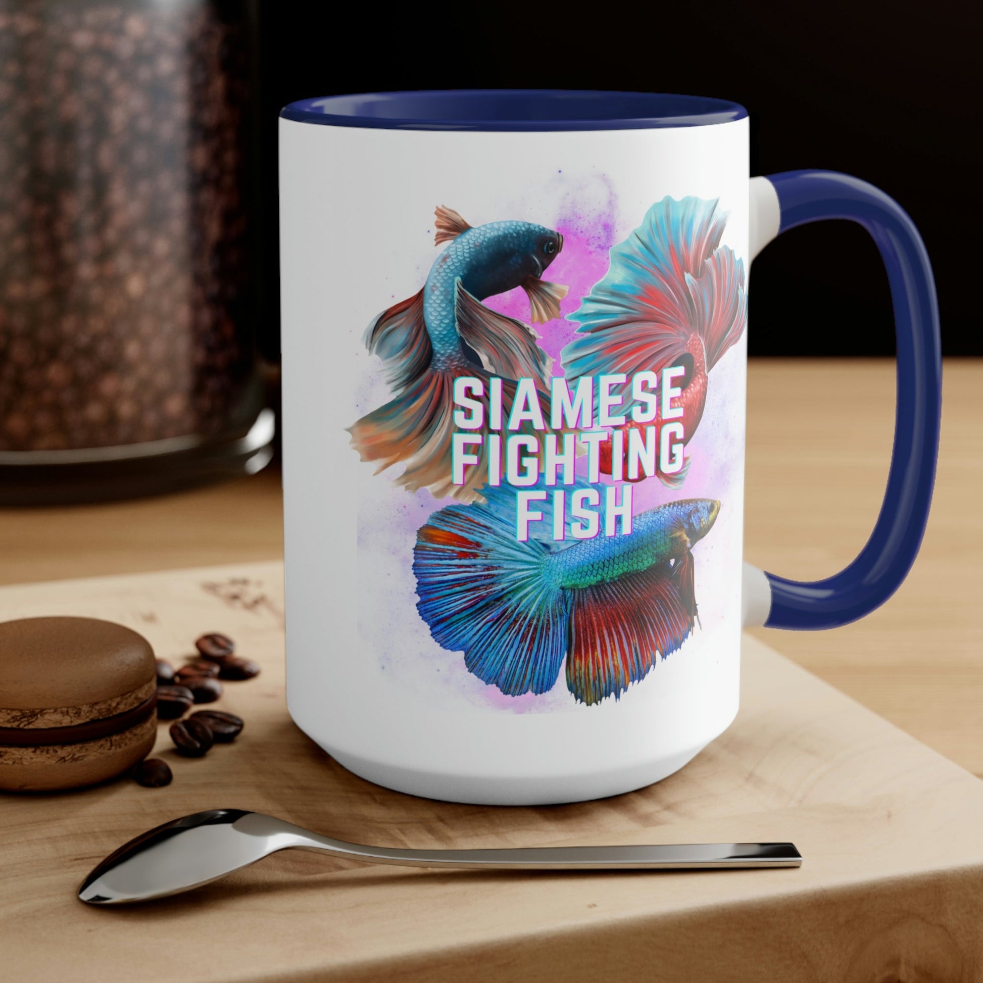 Siamese Fighting Fish Two-Tone Coffee Mugs - 15oz
