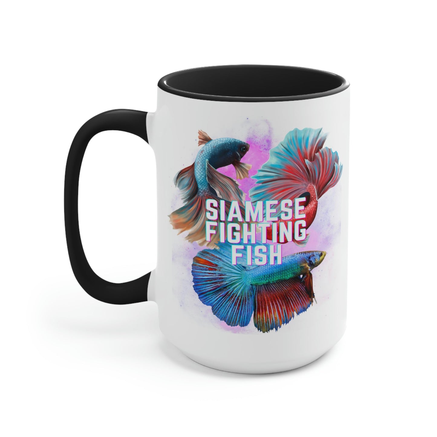 Siamese Fighting Fish Two-Tone Coffee Mugs - 15oz