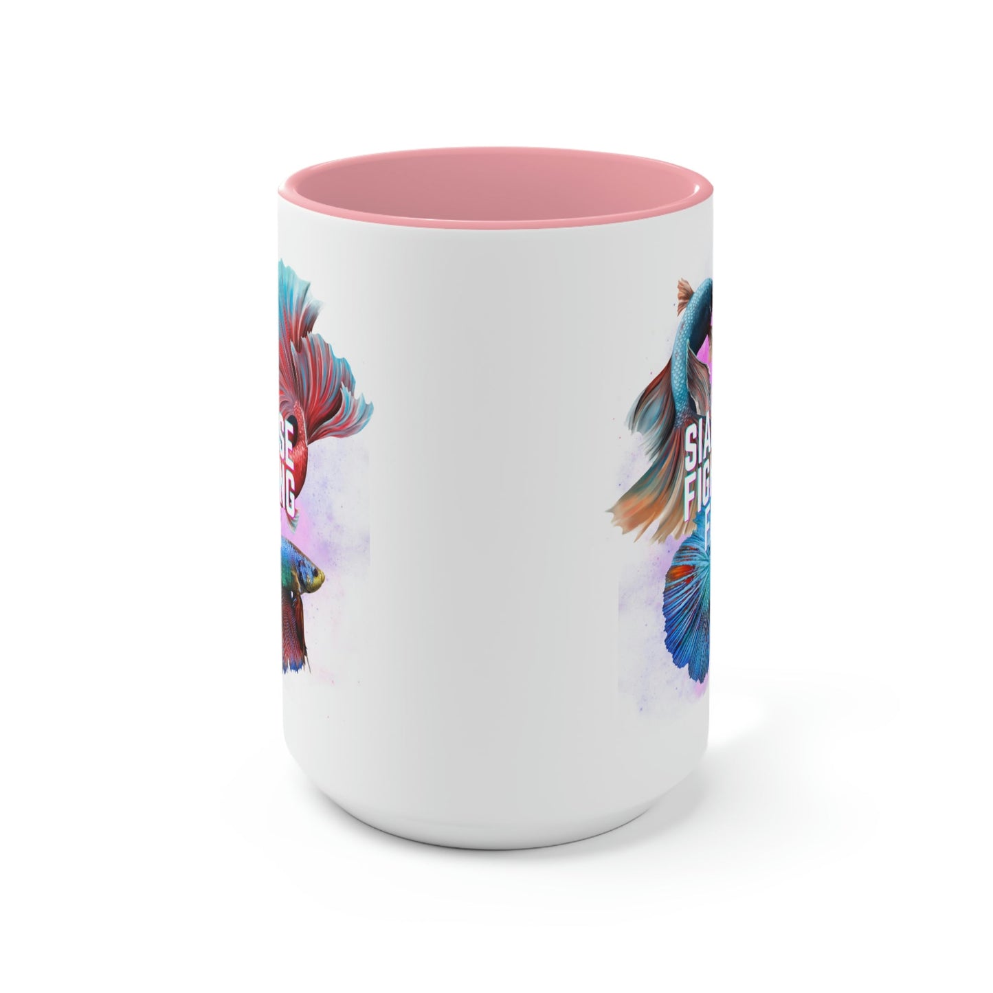 Siamese Fighting Fish Two-Tone Coffee Mugs - 15oz