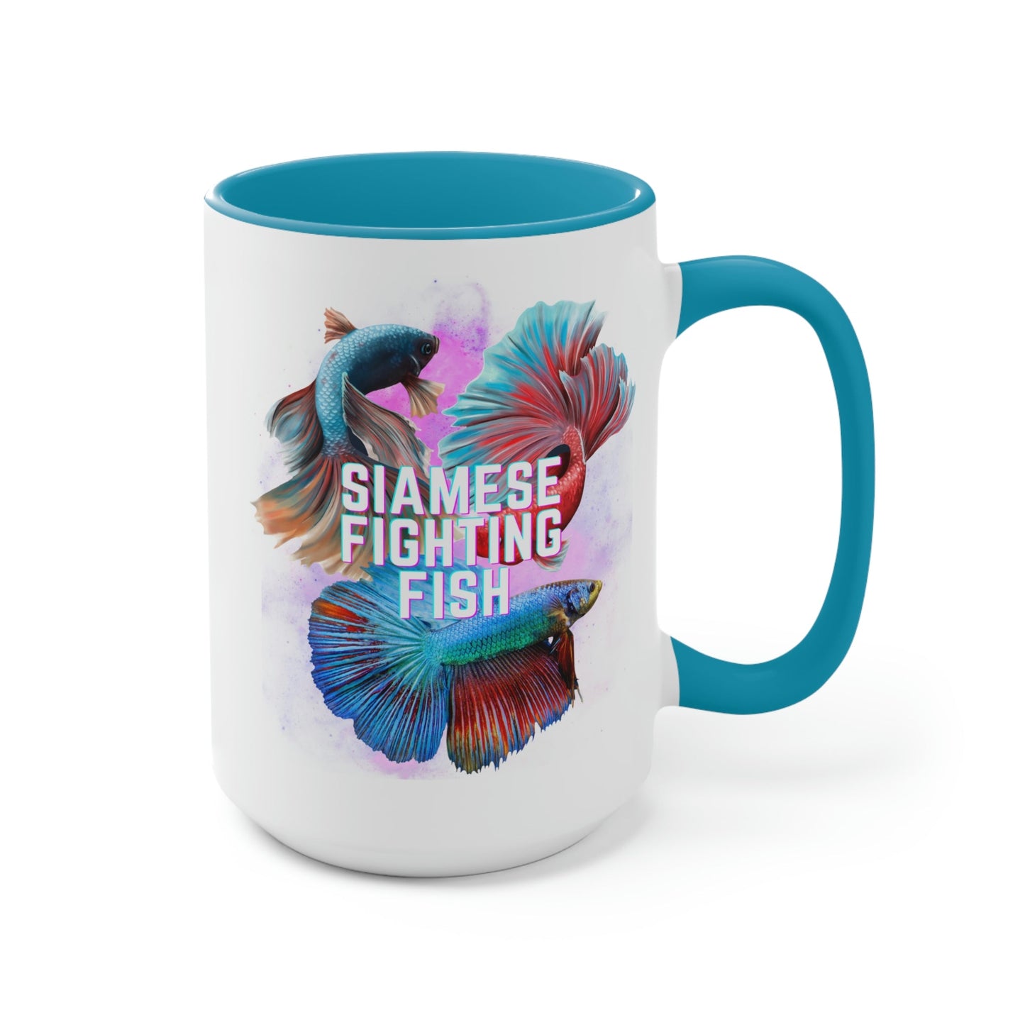 Siamese Fighting Fish Two-Tone Coffee Mugs - 15oz