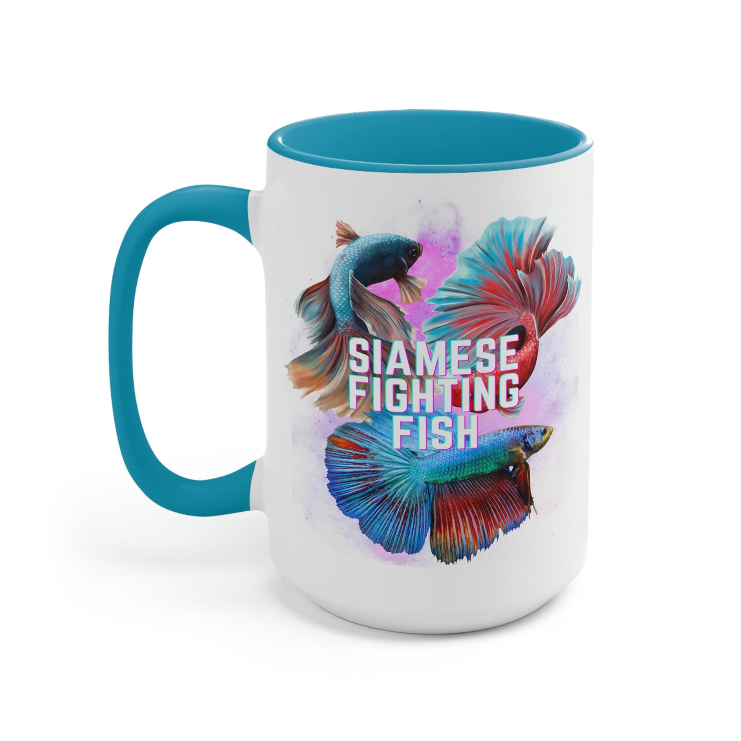Siamese Fighting Fish Two-Tone Coffee Mugs - 15oz
