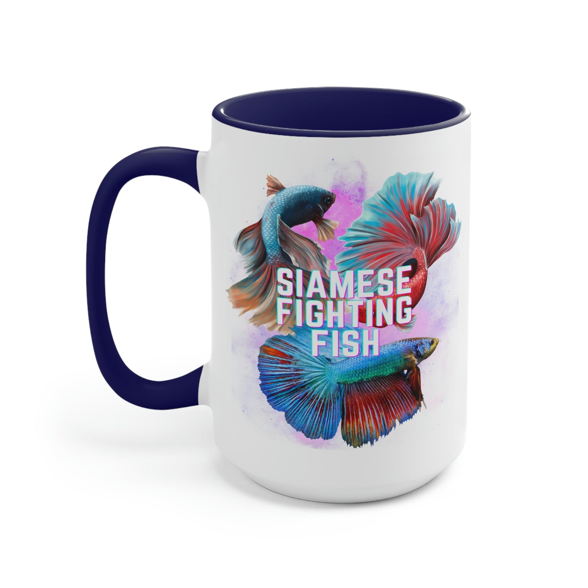 Siamese Fighting Fish Two-Tone Coffee Mugs - 15oz