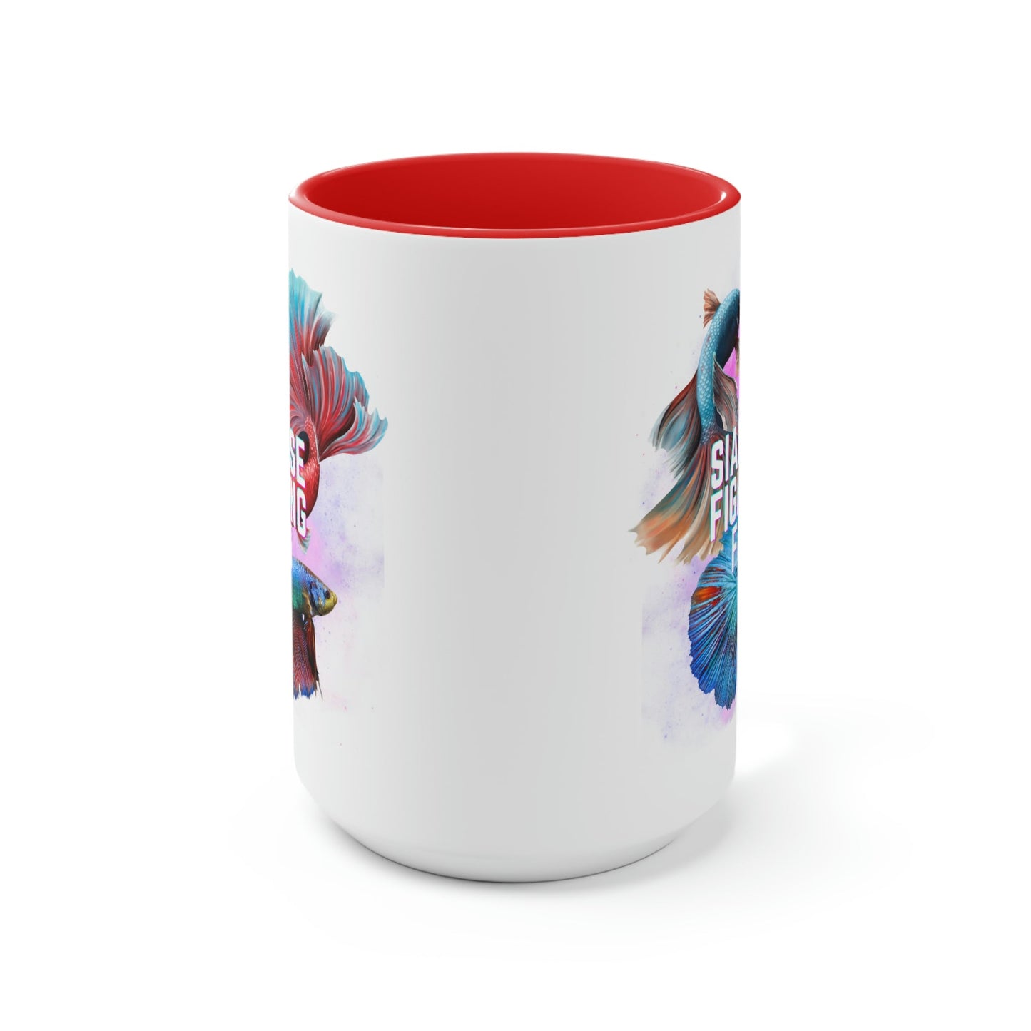 Siamese Fighting Fish Two-Tone Coffee Mugs - 15oz