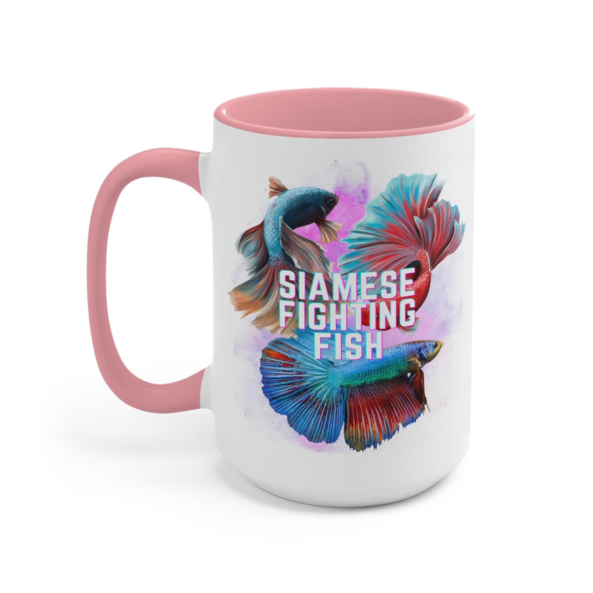Siamese Fighting Fish Two-Tone Coffee Mugs - 15oz