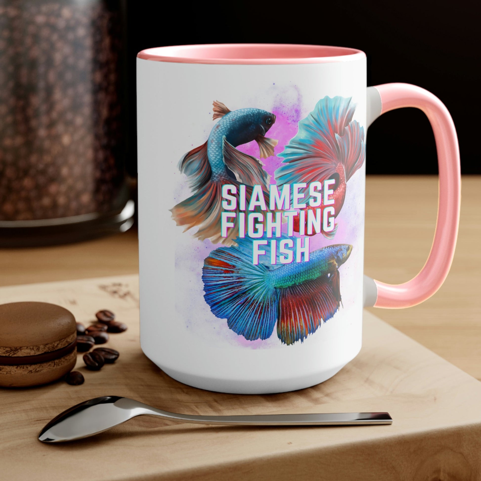 Siamese Fighting Fish Two-Tone Coffee Mugs - 15oz