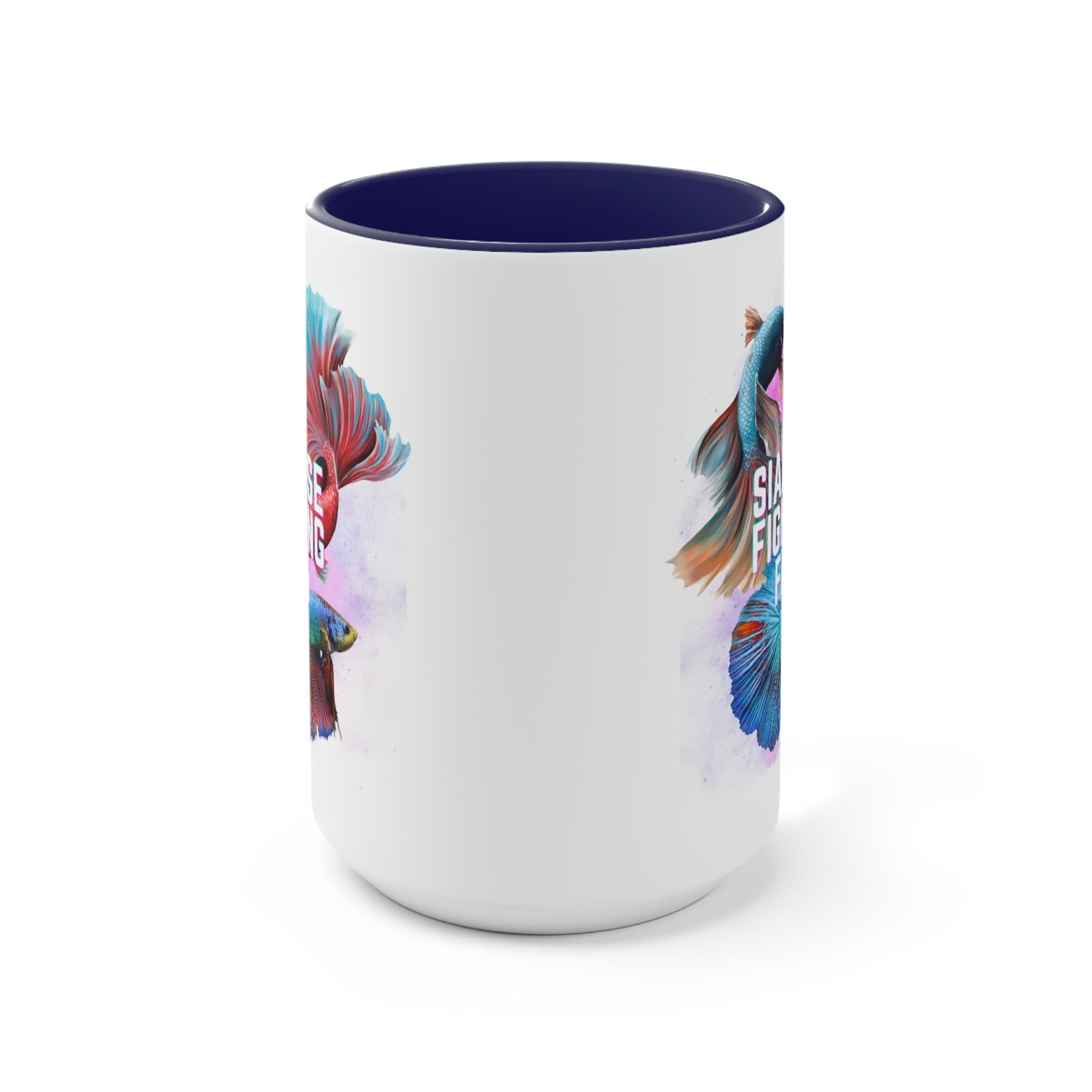 Siamese Fighting Fish Two-Tone Coffee Mugs - 15oz