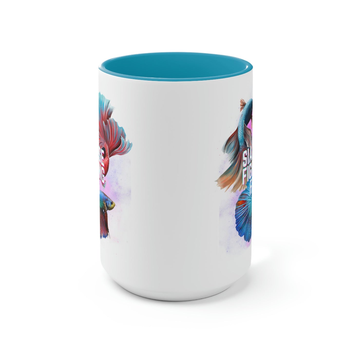 Siamese Fighting Fish Two-Tone Coffee Mugs - 15oz