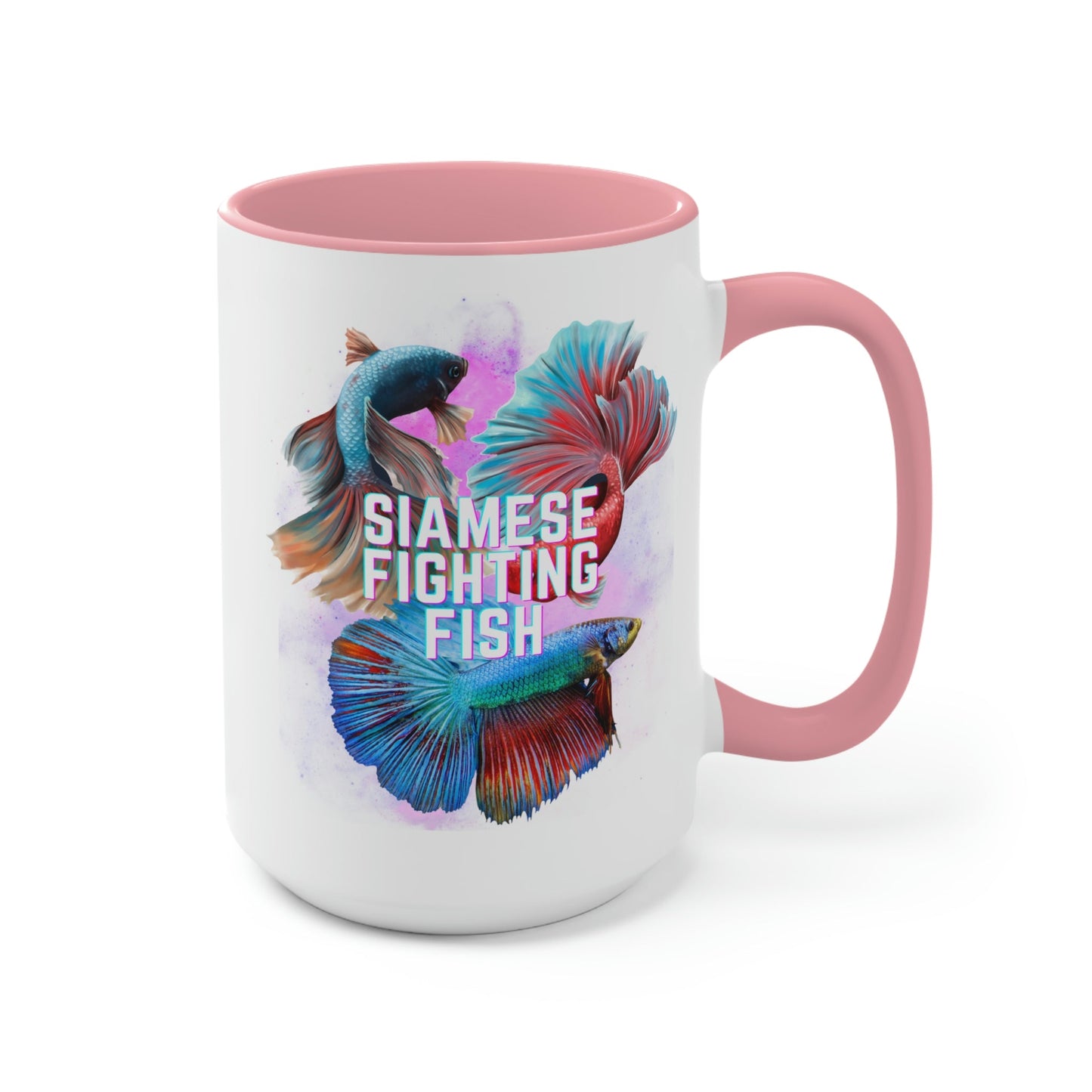 Siamese Fighting Fish Two-Tone Coffee Mugs - 15oz