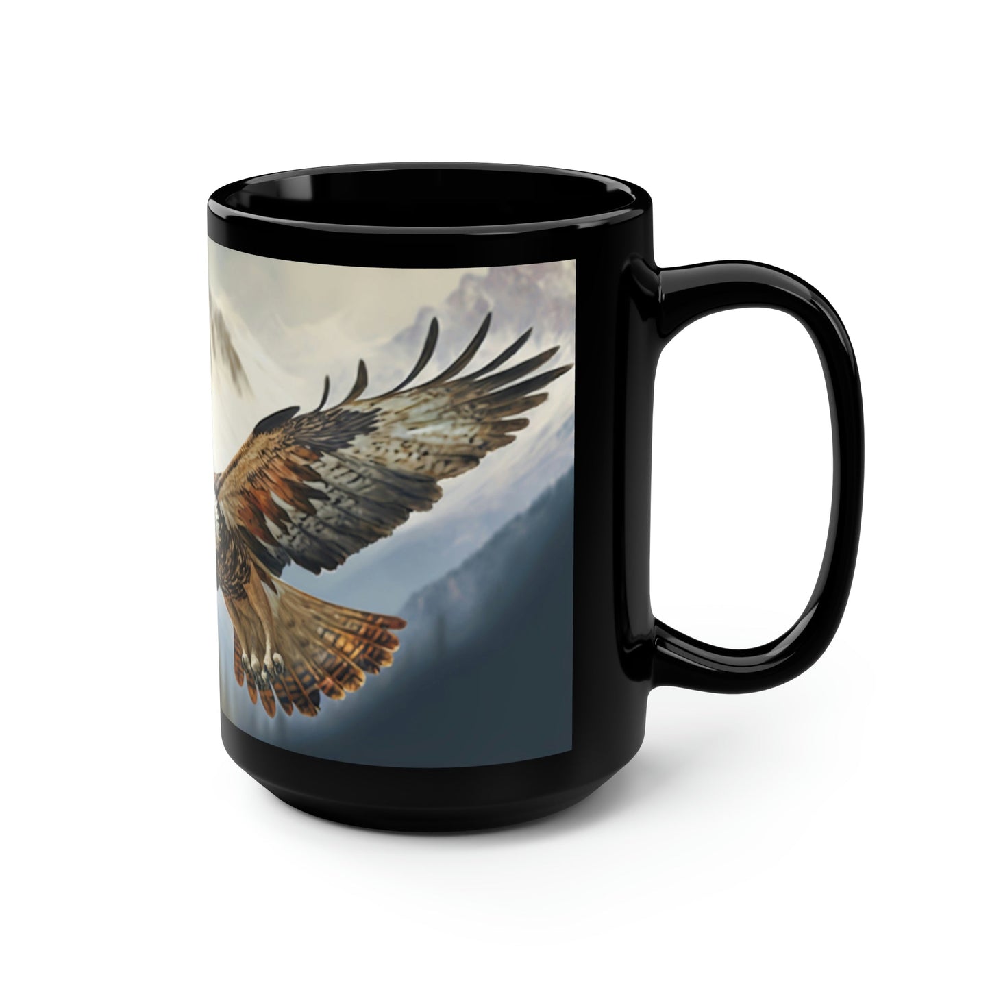 Soaring Osprey - Black 15 oz Blck Coffee Mug