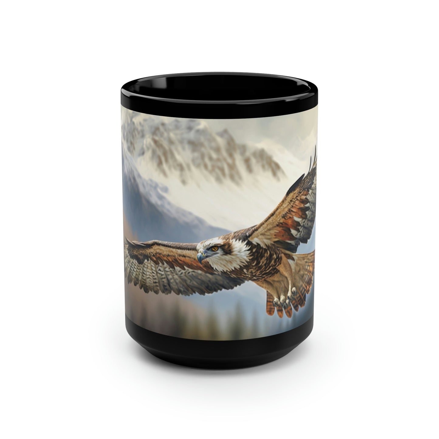 Soaring Osprey - Black 15 oz Blck Coffee Mug