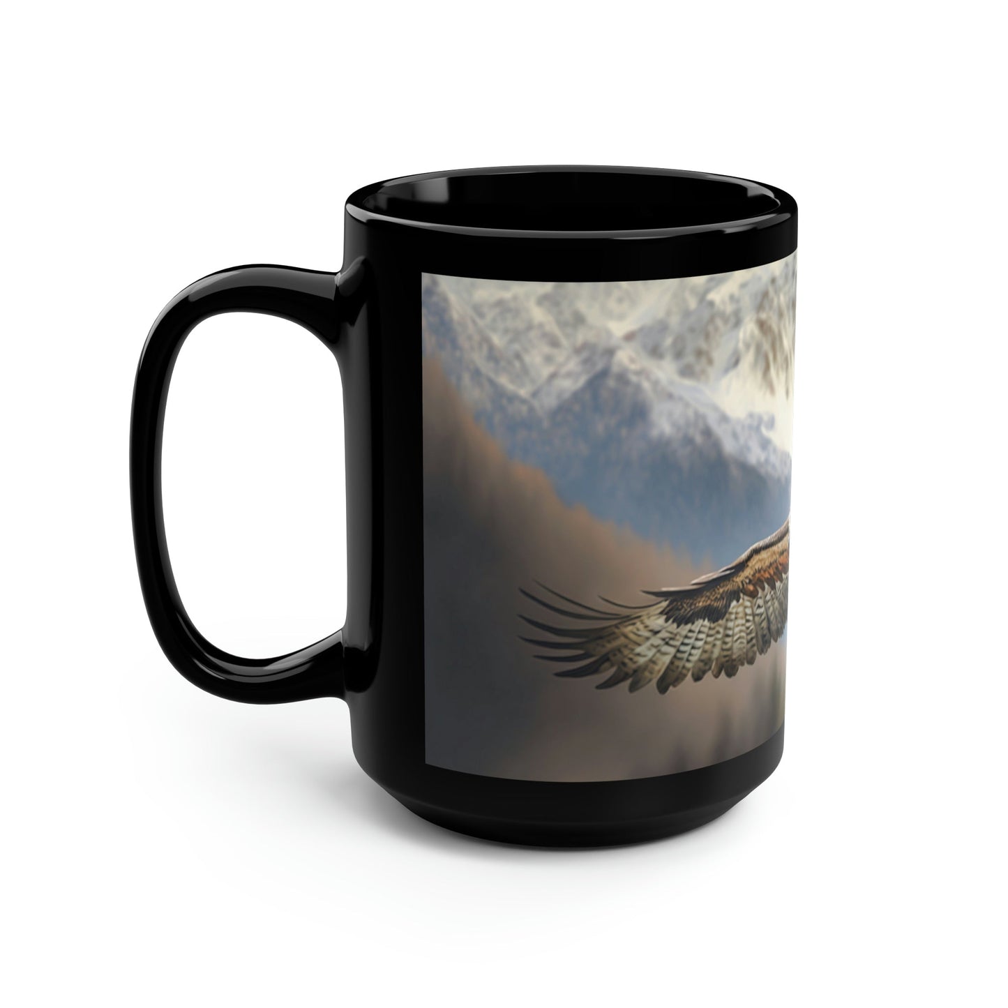 Soaring Osprey - Black 15 oz Blck Coffee Mug
