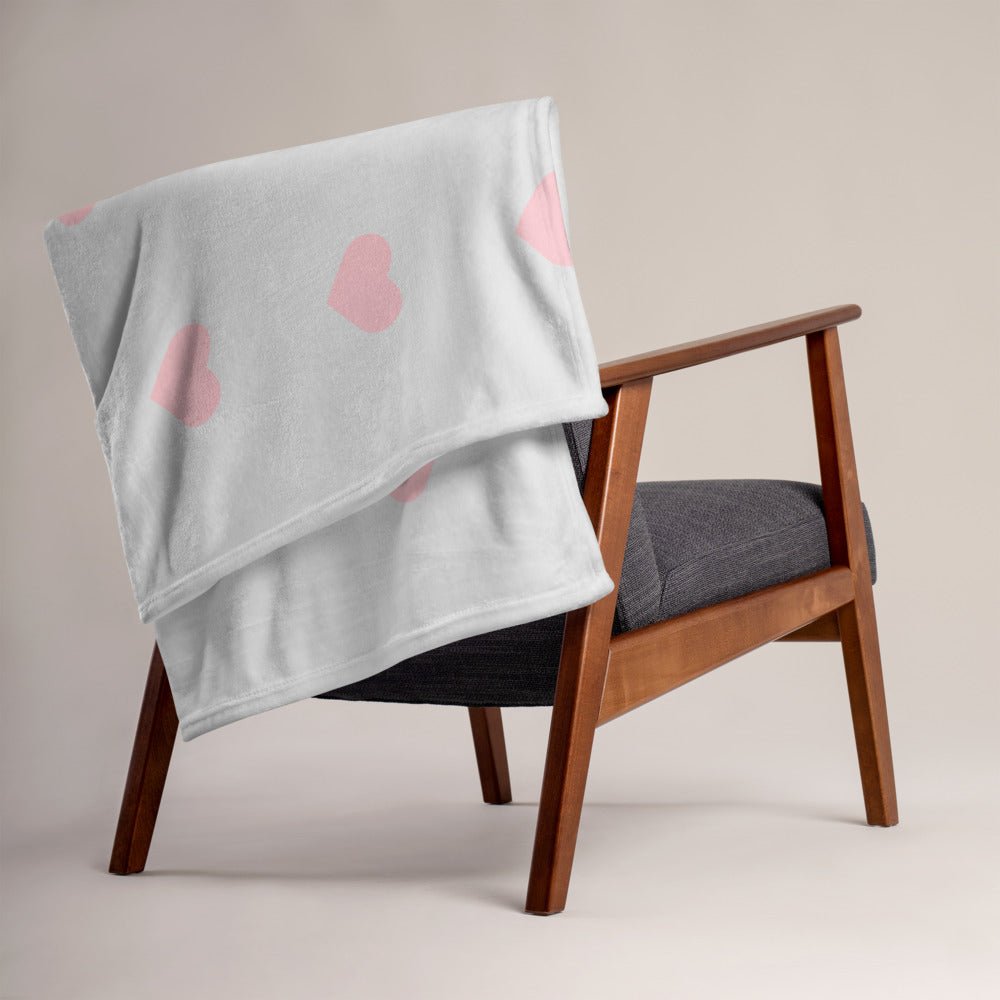 Soft blaket throw from ©MyHeart Collection warm nursery baby room babies pink gray sweet cute cuddle nurse nursing