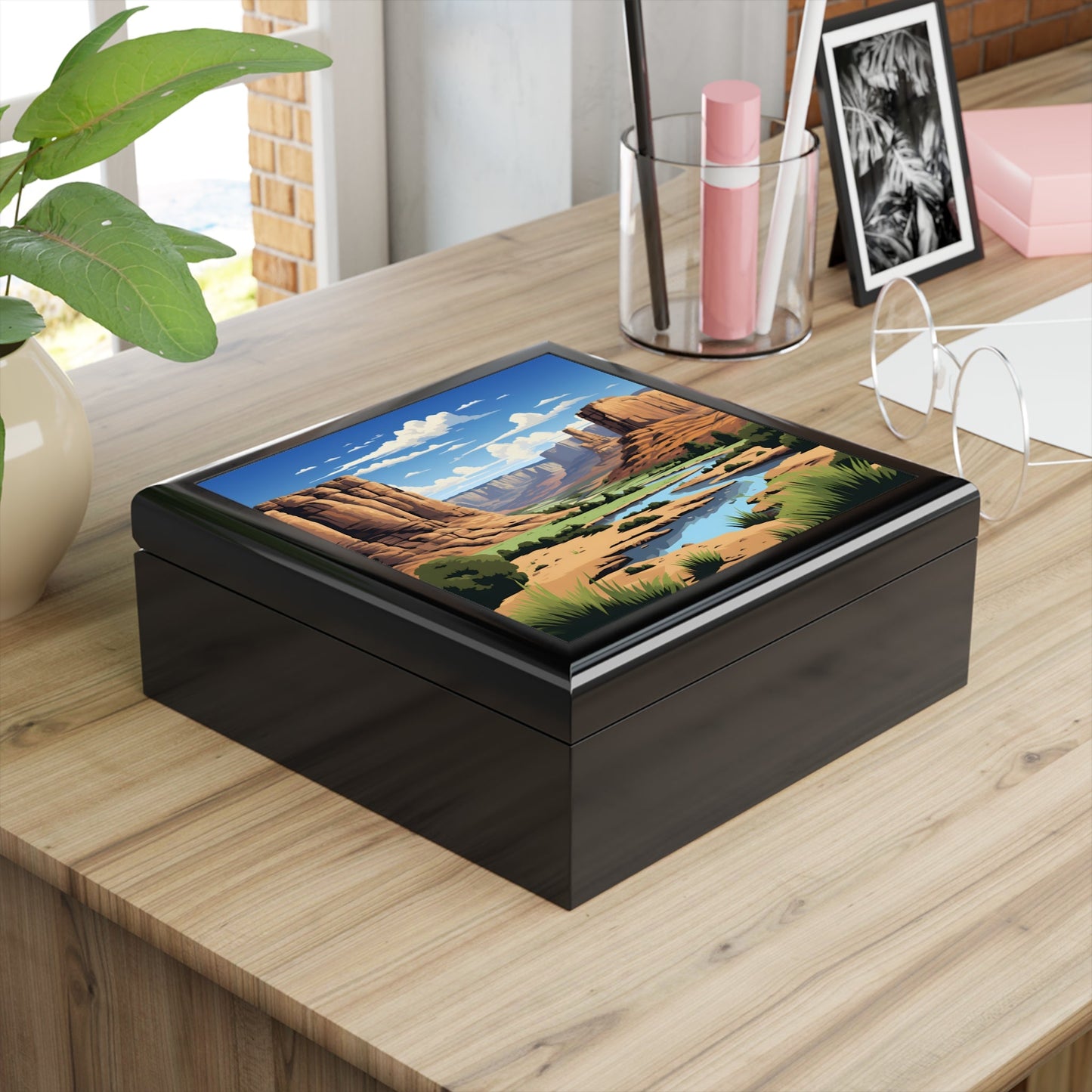 Southwest Scene Jewelry Keepsake Trinkets Box