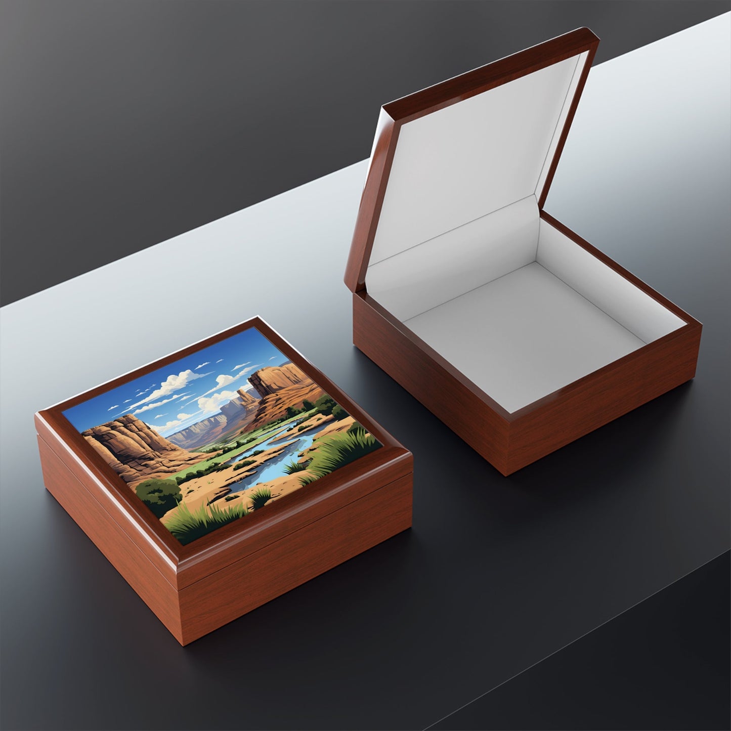 Southwest Scene Jewelry Keepsake Trinkets Box