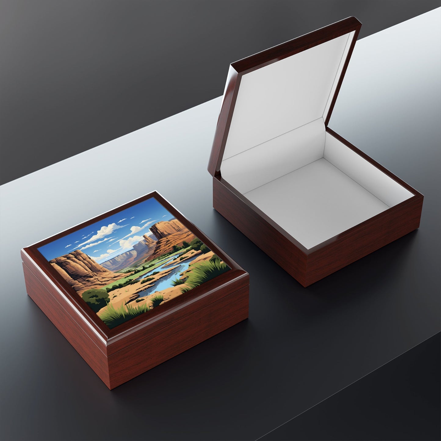 Southwest Scene Jewelry Keepsake Trinkets Box