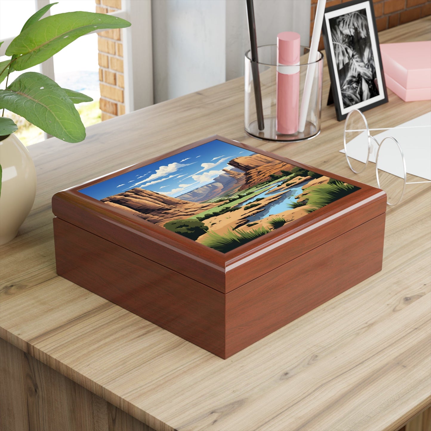 Southwest Scene Jewelry Keepsake Trinkets Box