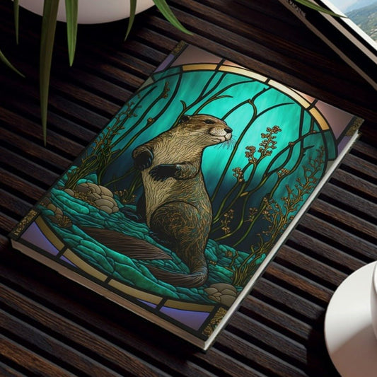 Stained Glass Otter Hard Backed Journal