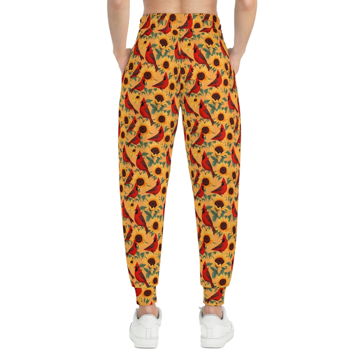 Sunflowers & Cardinals Pattern Athletic Joggers