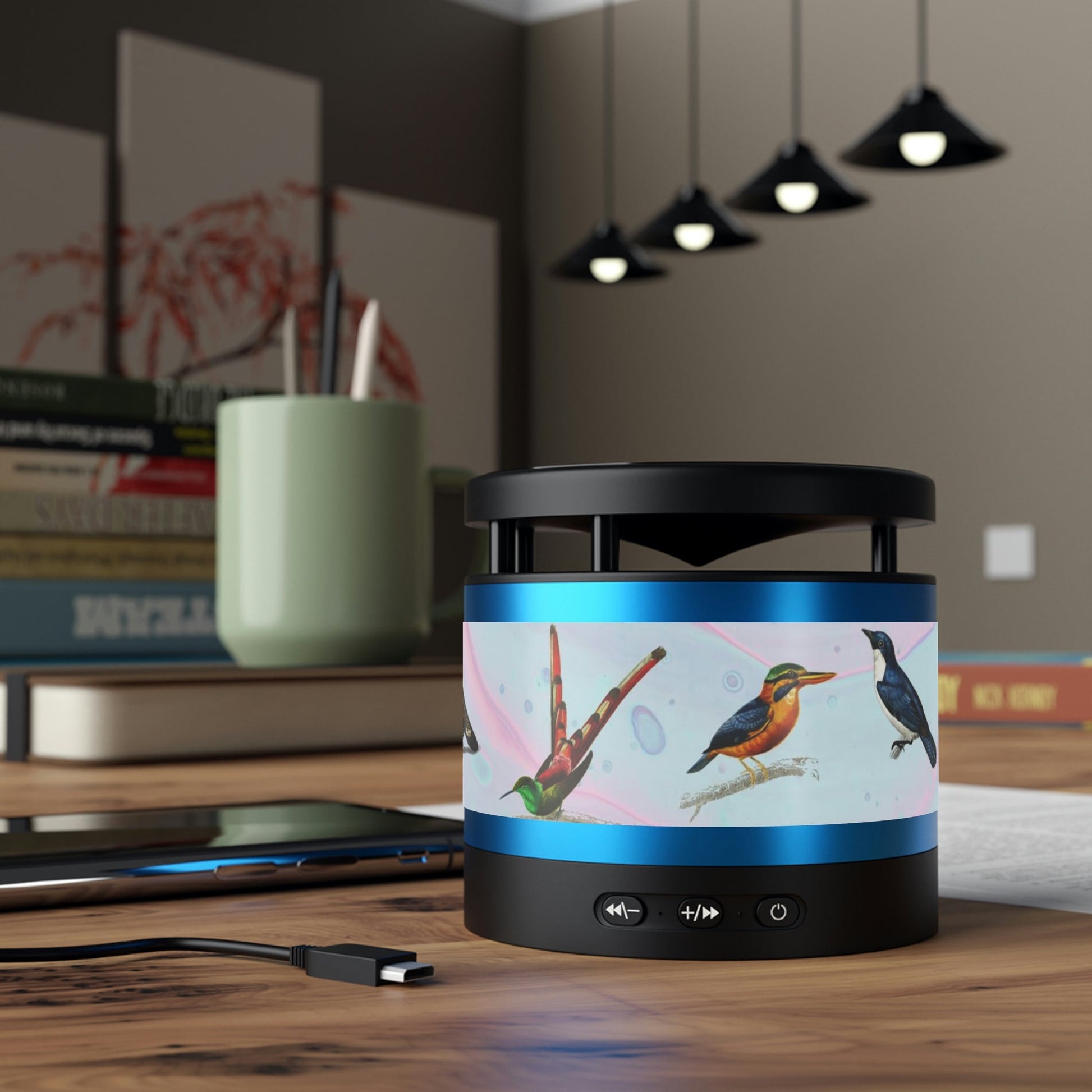 The Birds Metal Bluetooth Speaker and Wireless Charging Pad