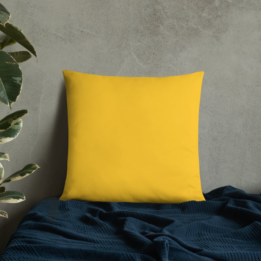 Tie Dye Peace Sign Pillow with Golden Yellow Back