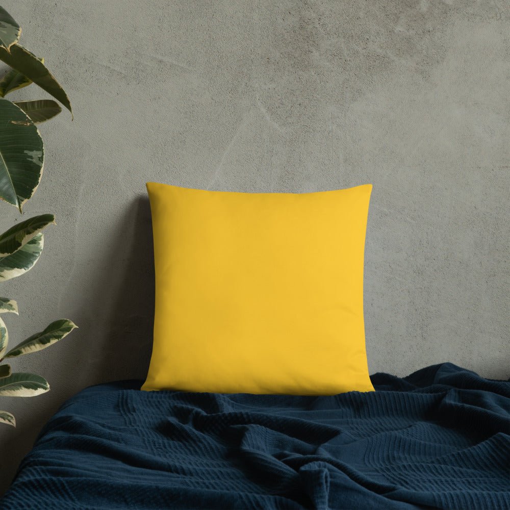 Tie Dye Peace Sign Pillow with Golden Yellow Back