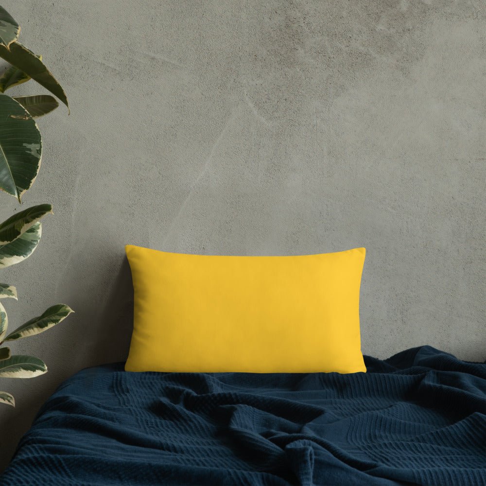 Tie Dye Peace Sign Pillow with Golden Yellow Back