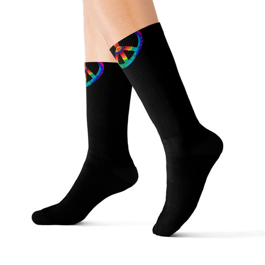 Tie Dye Peace Sign Socks | Tie Dye Peace Sign Sox