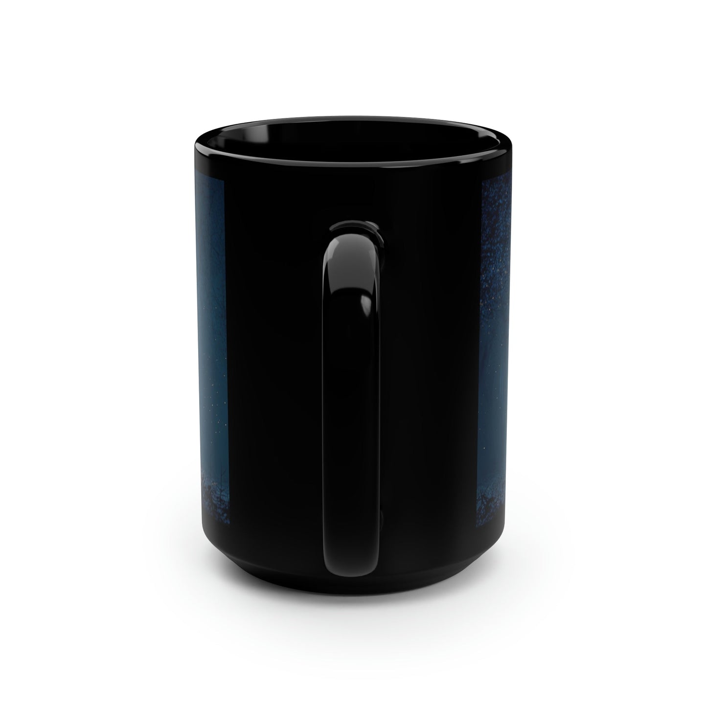 Unicorn in Moonlight - Black 15 oz Blck Coffee Mug