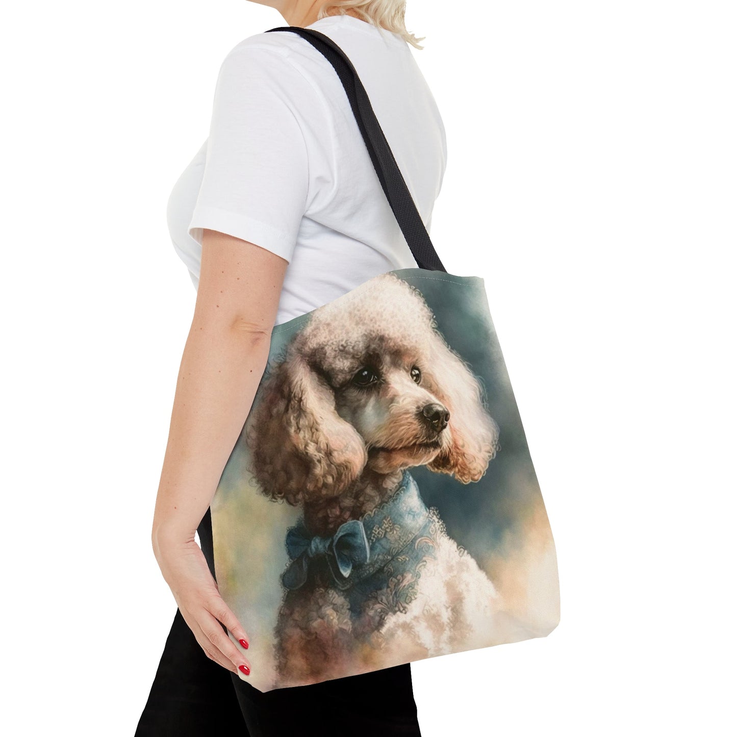 Victorian Watercolor Poodle Portrait Tote Bag