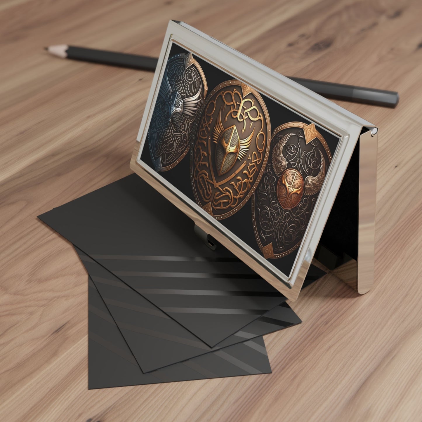 Viking Shields Business Card Holder
