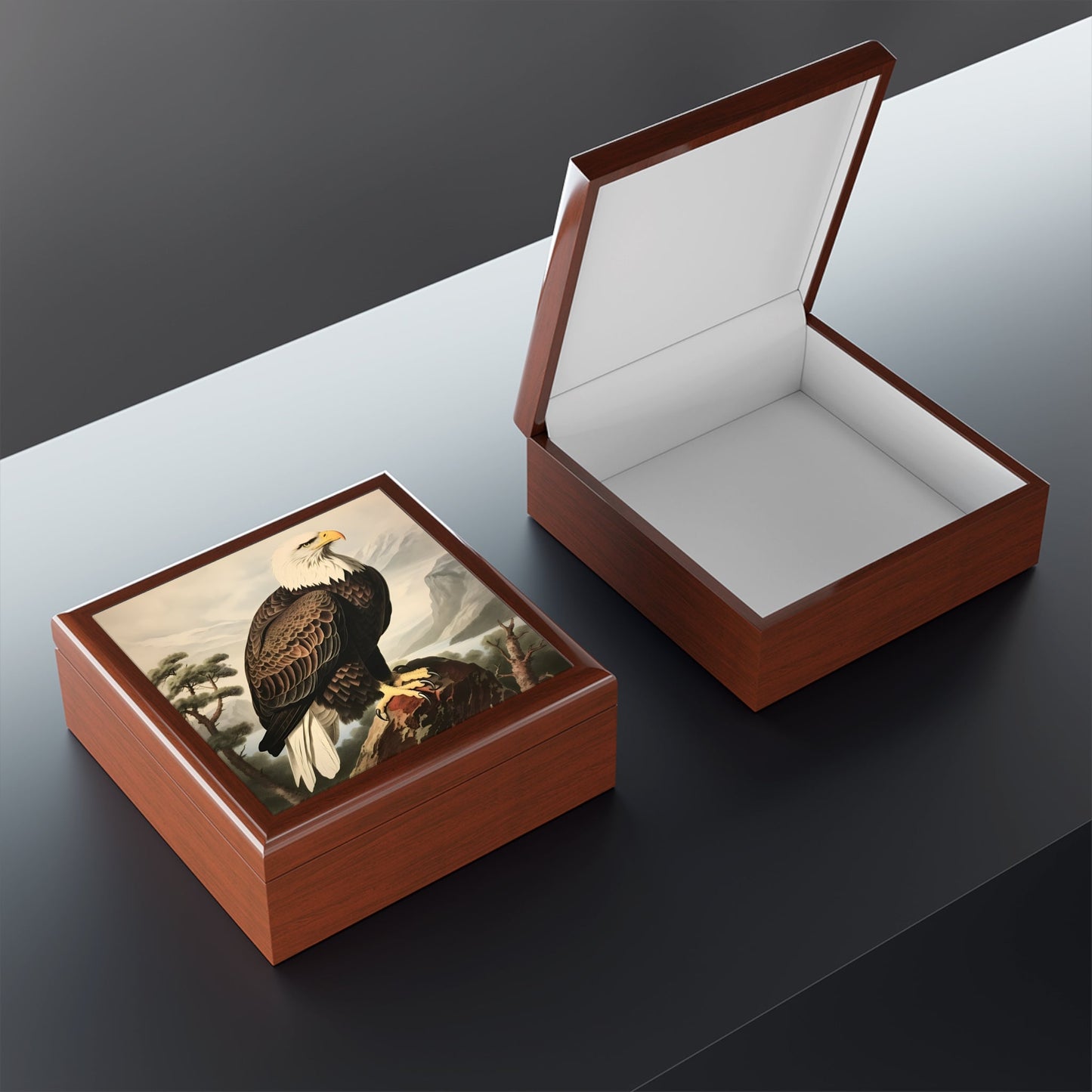 Vintage American Bald Eagle Trinket Jewelry Box