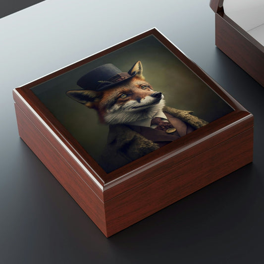 Vintage Fox Gentleman Jewelry Box