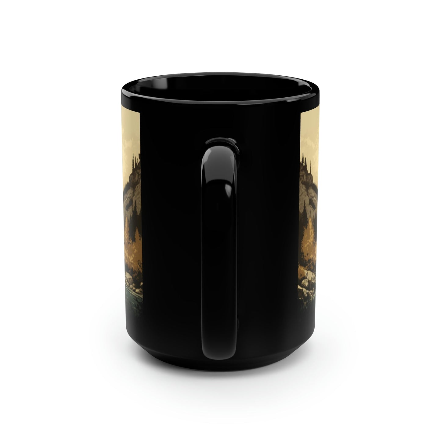 Vintage Hiking Fishing in Rocky Mountain Stream - 15 oz Coffee Mug