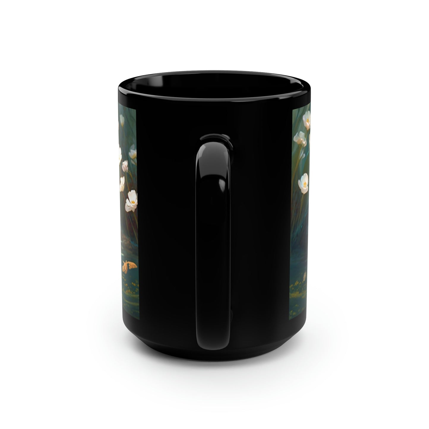 Vintage Otter Family - Black 15 oz Blck Coffee Mug