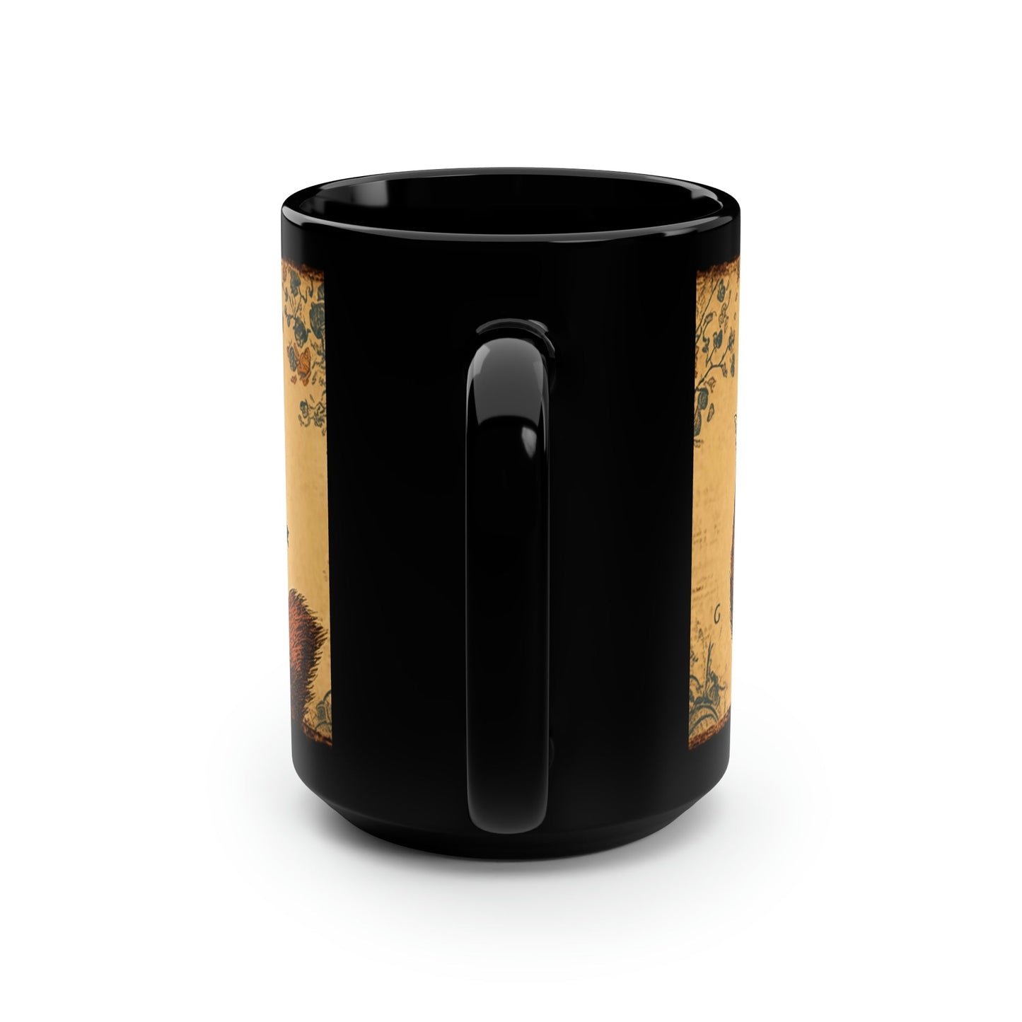 Vintage Red Fox Couple Dancing - Black 15 oz Blck Coffee Mug