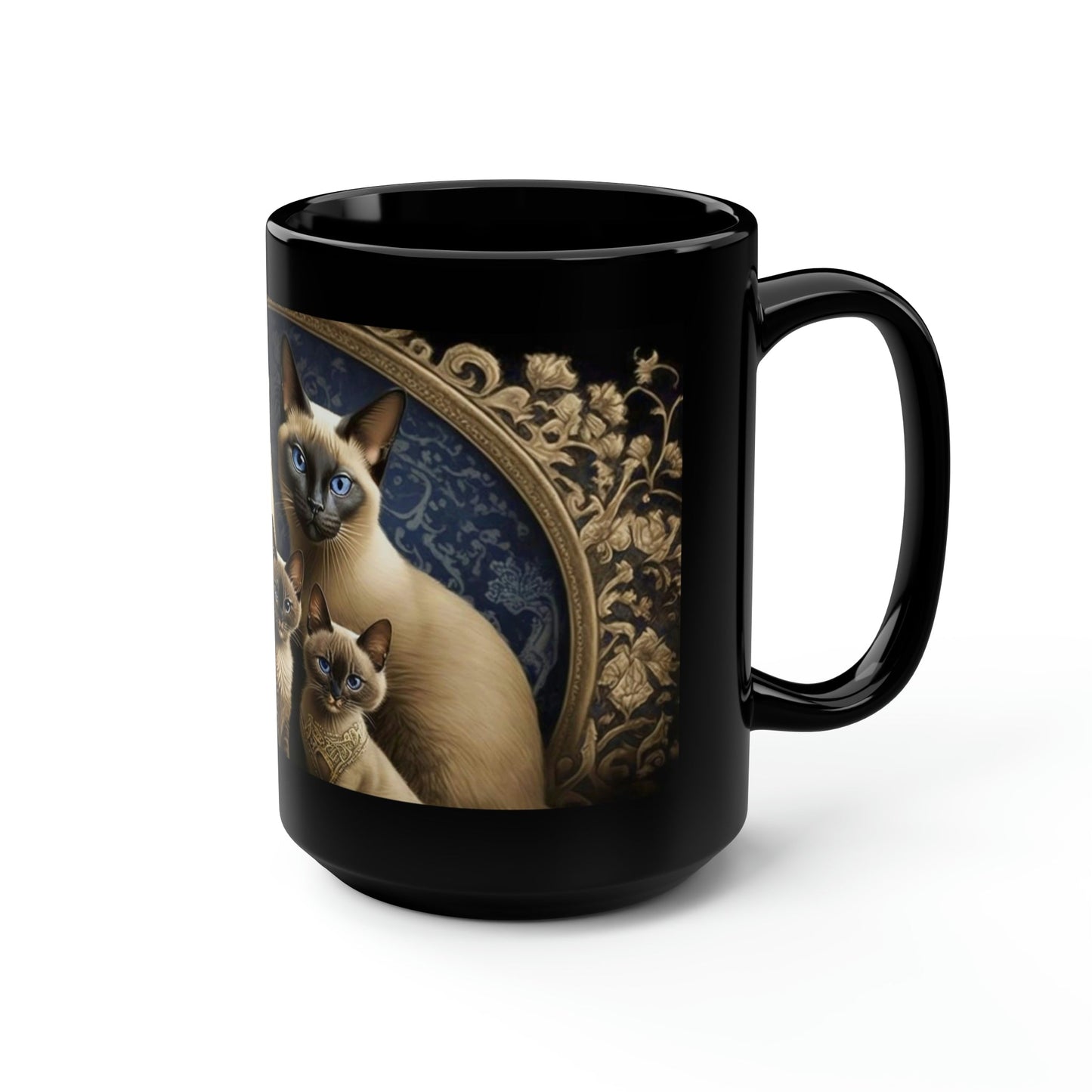 Vintage Siamese Cat Family 15 oz Coffee Mug