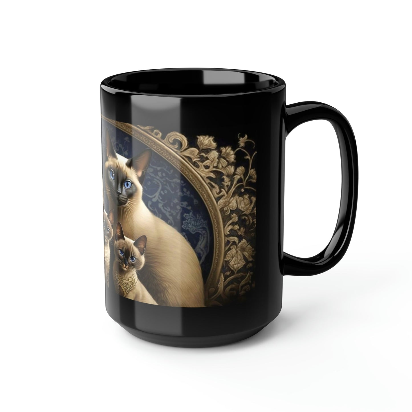 Vintage Siamese Cat Family 15 oz Coffee Mug