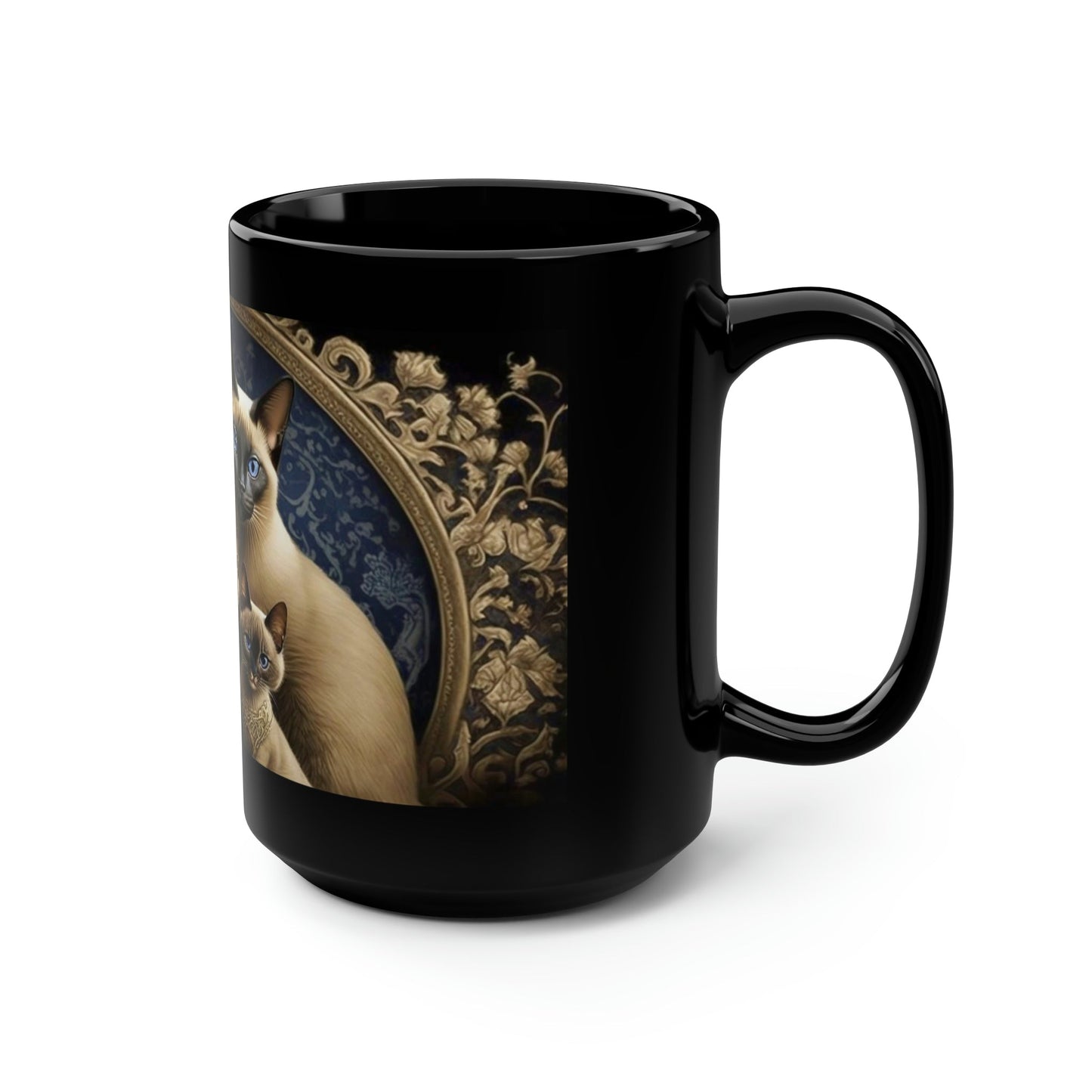 Vintage Siamese Cat Family 15 oz Coffee Mug