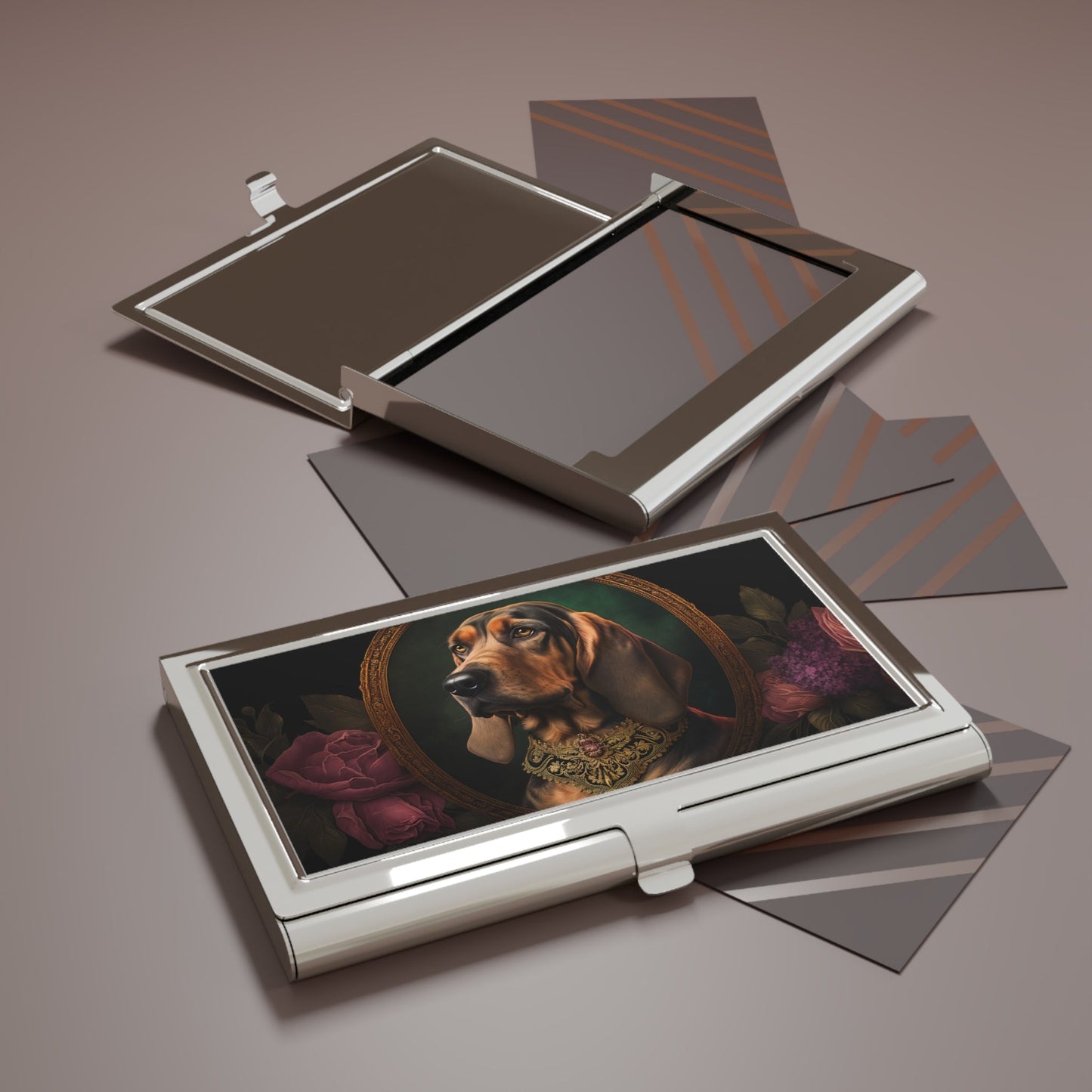 Vintage Victorian Bloodhound Business Card Holder