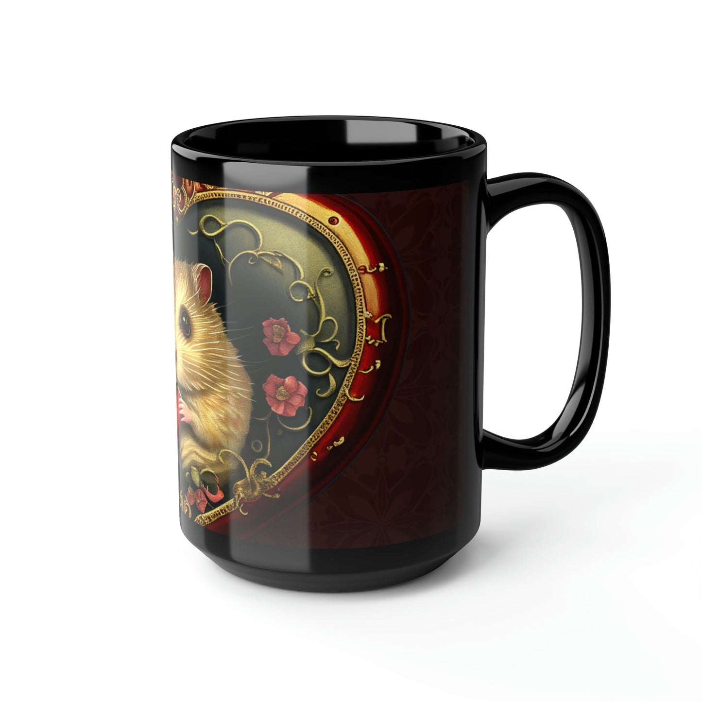 Vintage Victorian Hamster Heart 15 oz Coffee Mug