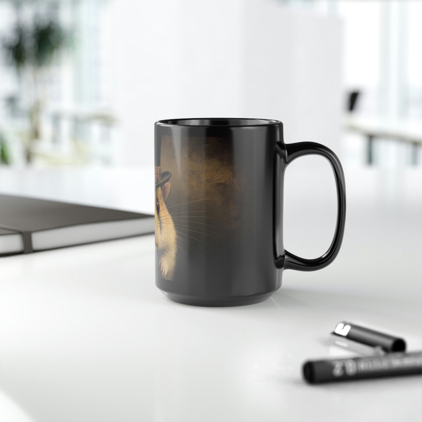 Vintage Victorian Hamster with Tophat 15 oz Coffee Mug