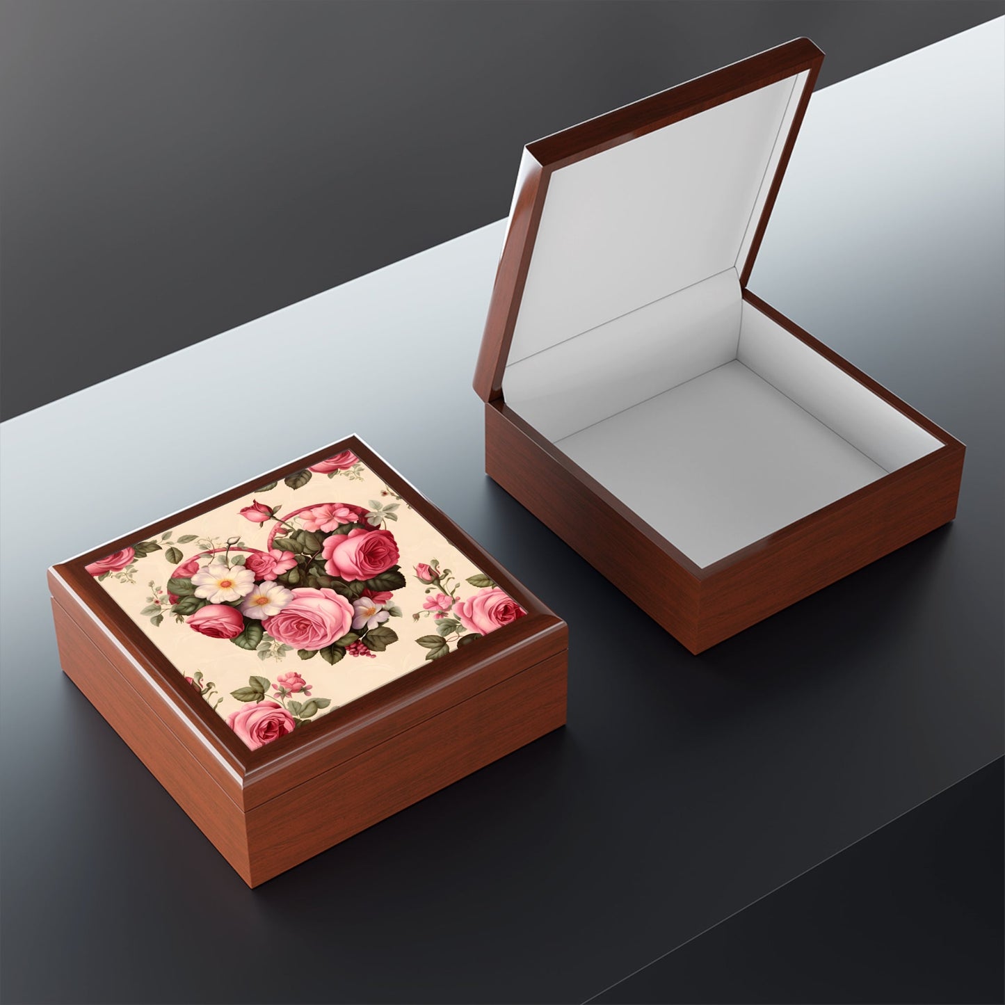 Vintage Victorian Heart Jewelry Box