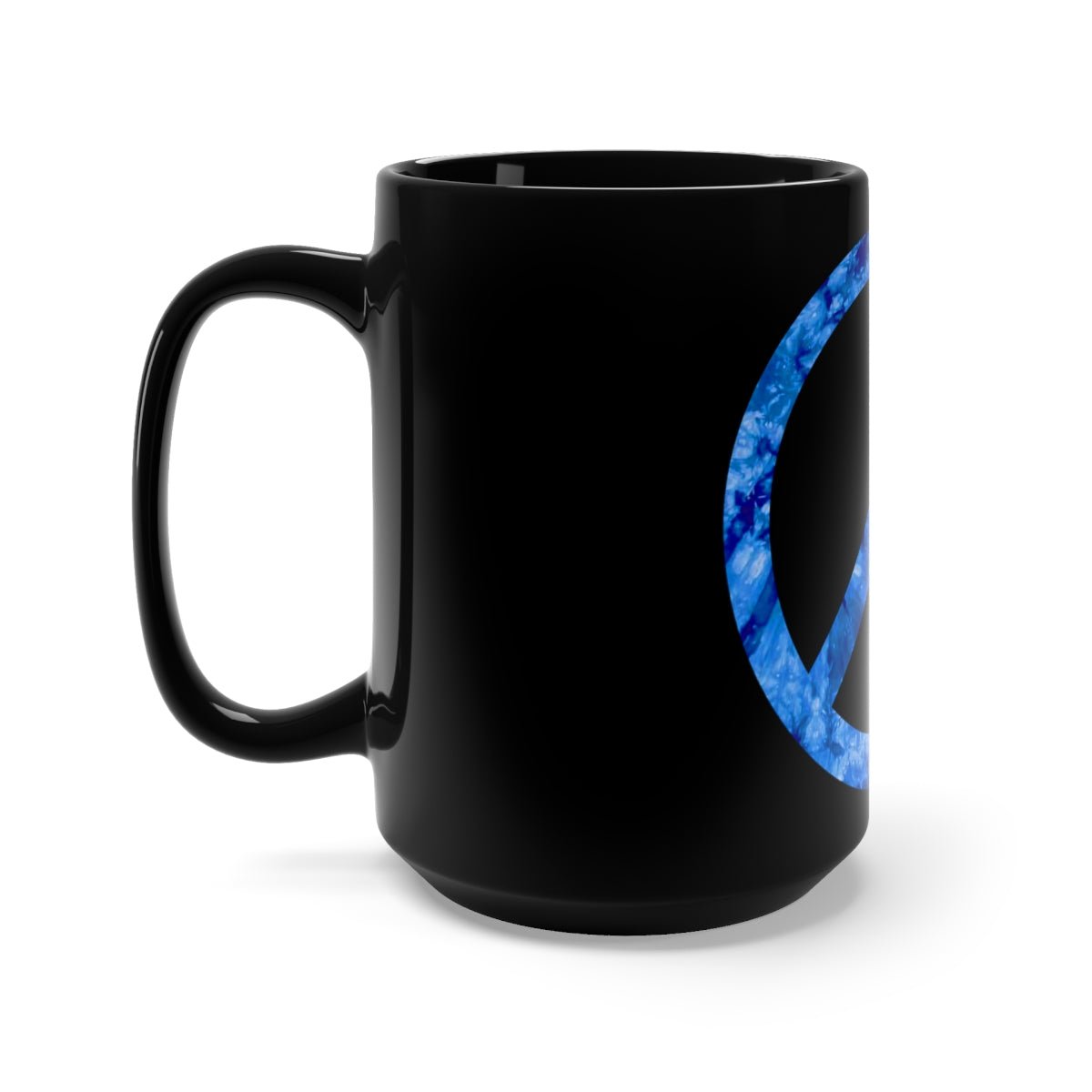 Vote Blue for Peace - Peace Sign Black Mug 15oz