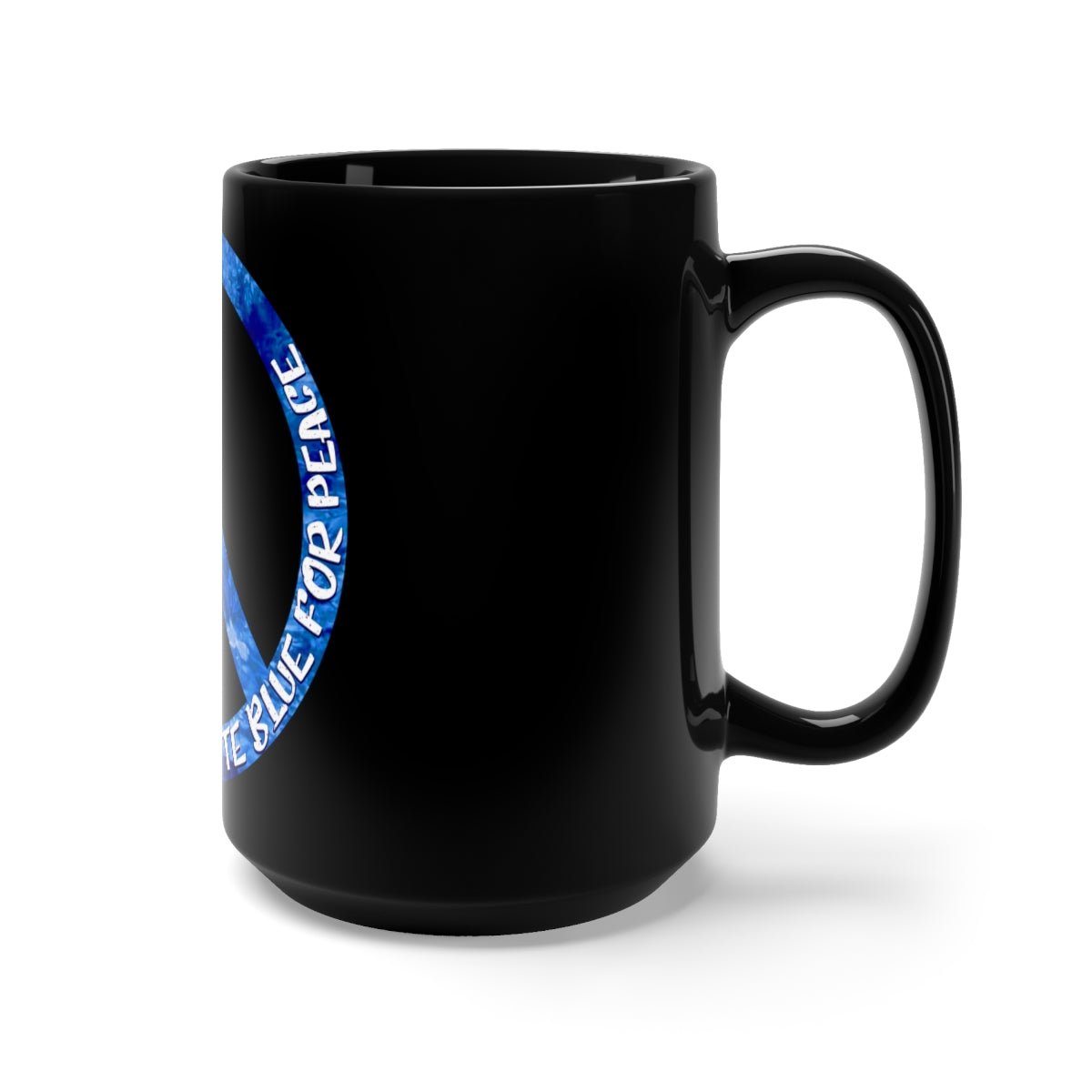 Vote Blue for Peace - Peace Sign Black Mug 15oz