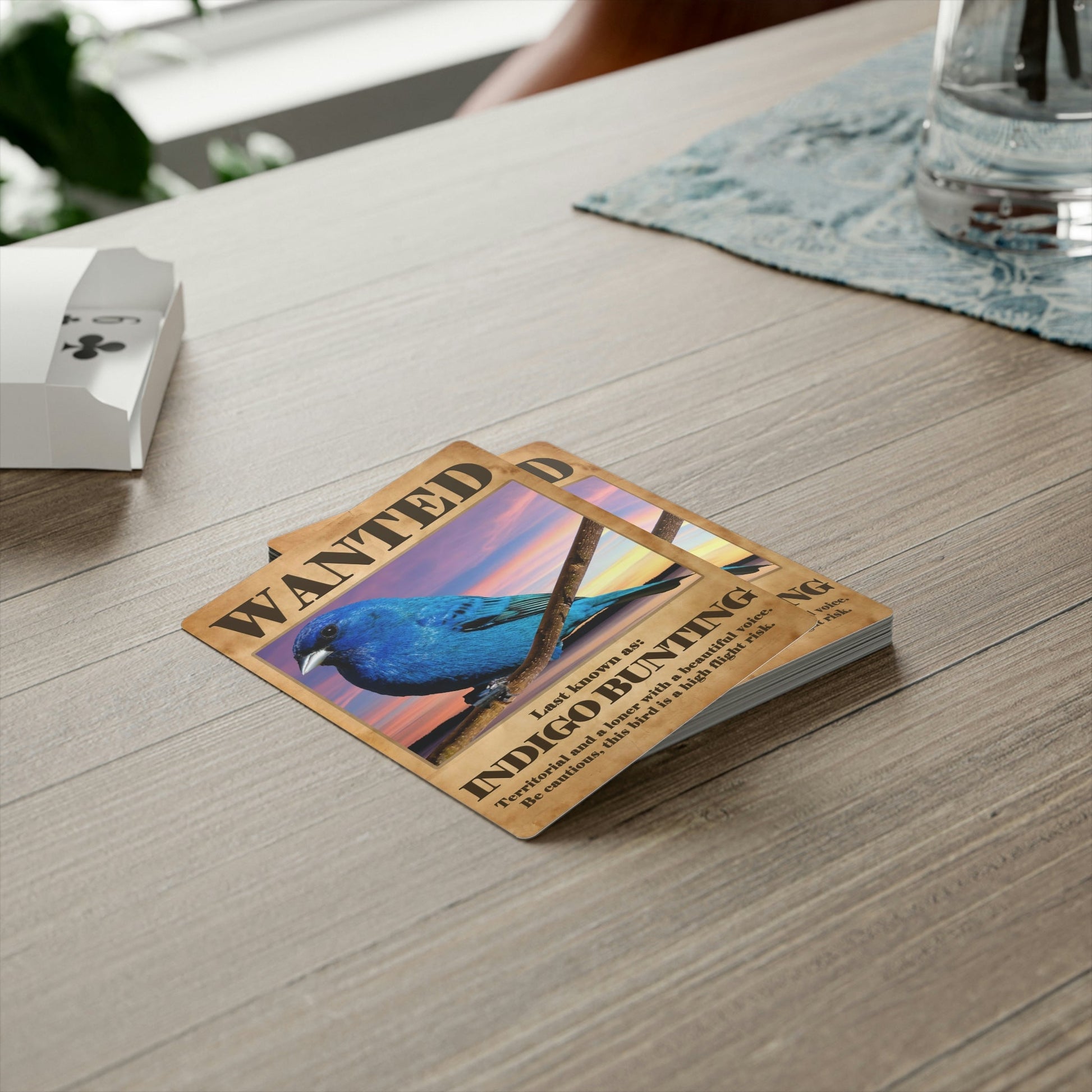 Wanted: Indigo Bunting Poker Playing Cards