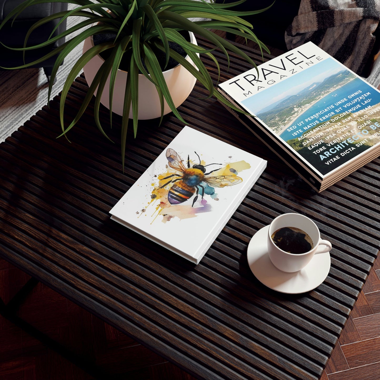 Water Color Bee Hard Backed Journal