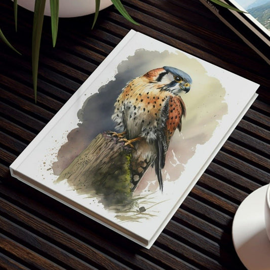 Watercolor American Kestrel Hard Backed Journal